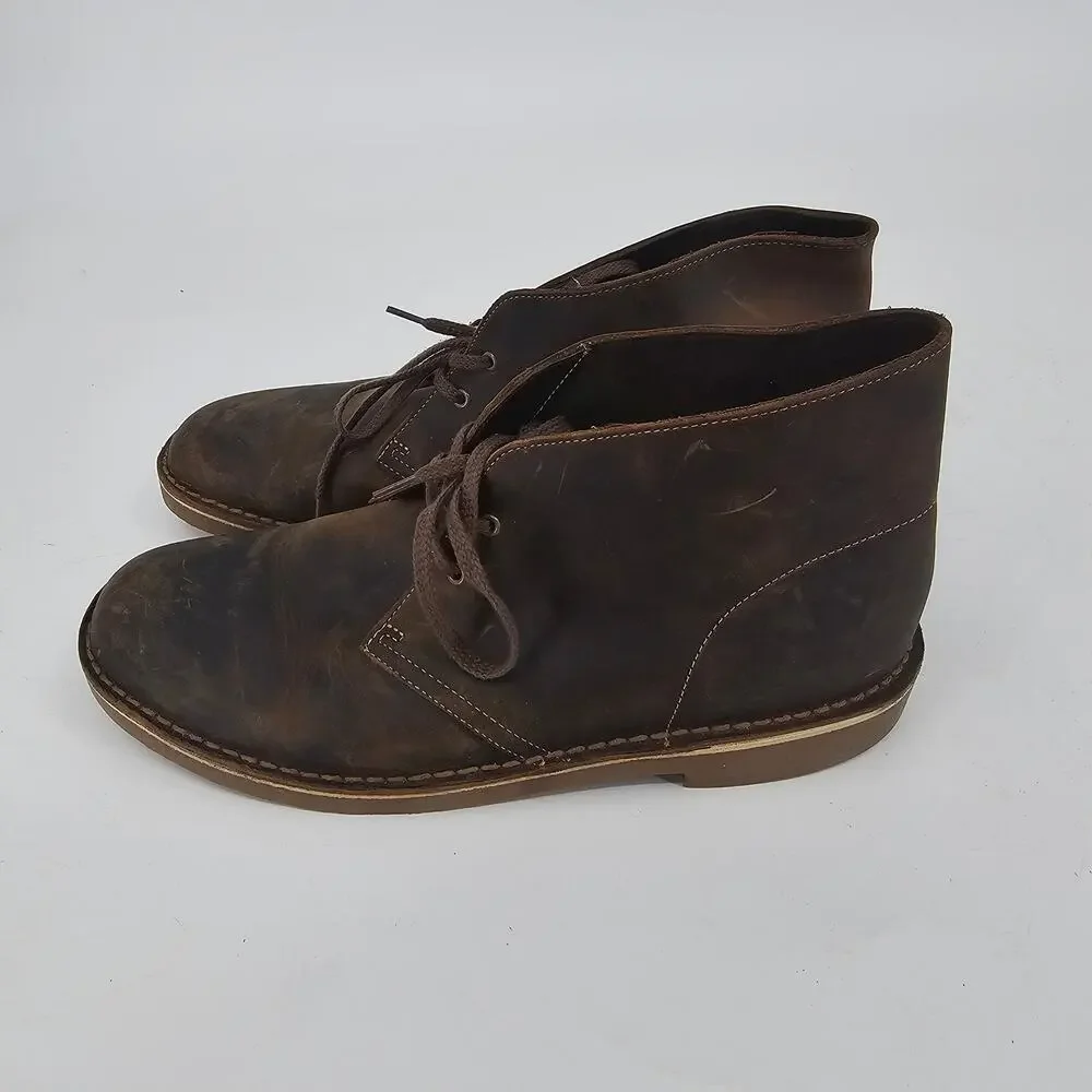 Clarks Collection Mens Bushacre 2 Chukka Boot Brown Distressed Beeswax Mens 11 M